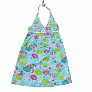 Lilly Pulitzer Girls Summer Halter Dress Size 14 Lined Resort Wear Beach EUC